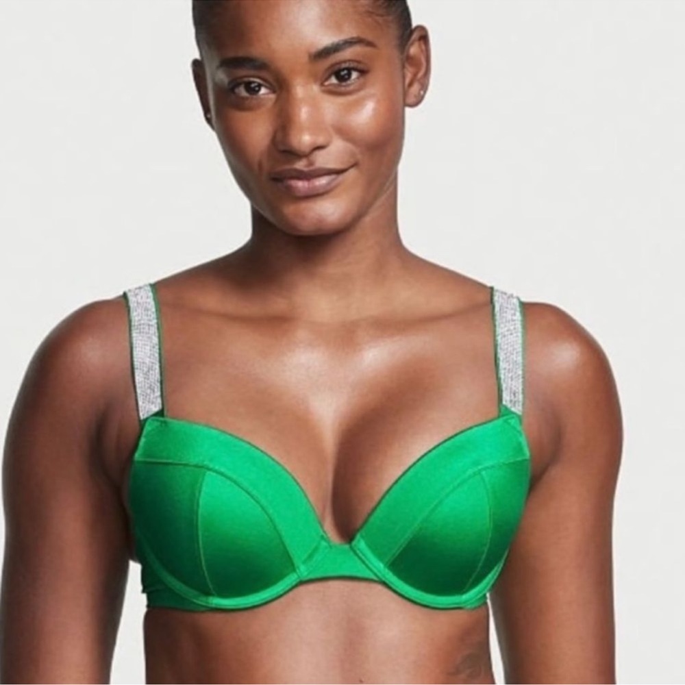 Victoria's Secret Swim
Shine Strap Sexy Tee Push-Up Bikini
Top green